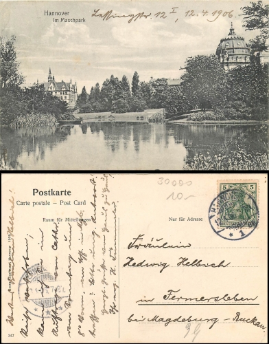 Hannover Im Maschpark o 12.4.1906
