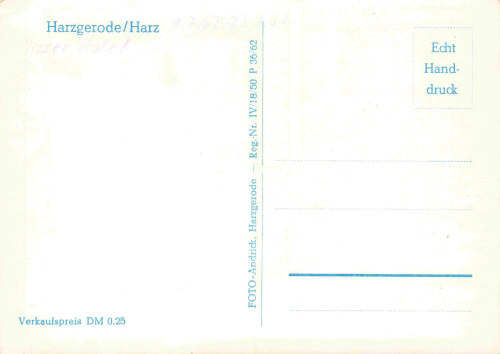 Harzgerode Hotel Weißes Roß * 1962