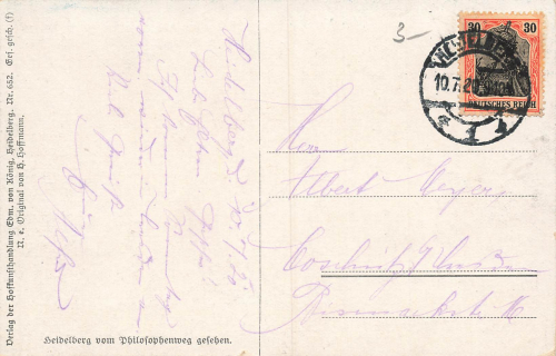 Heidelberg with Neckar Bridge artist card Heinrich Hoffmann o 1920