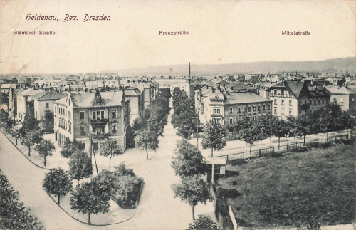 01809 Heidenau Sachsen Bismarck Strasse Kreuzstrasse Mittelstrasse o 1936
