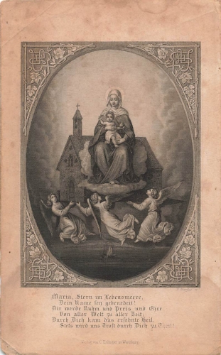 Holy picture of Mary with the child around 1890