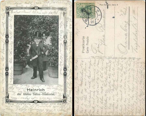 Heinrich der kleine Salon-Humorist, Zwerge, Kleine Menschen o 12.5.1912