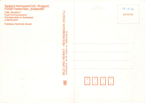 17424 Heringsdorf FDGB holiday home "Solidarity"   * 1990