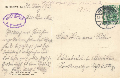 02747 Herrnhut Oberlausitz Schwesternhaus o 1912