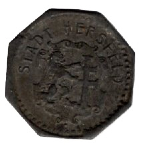 Hersfeld town small change replacement stamp 1 pfennig emergency coin