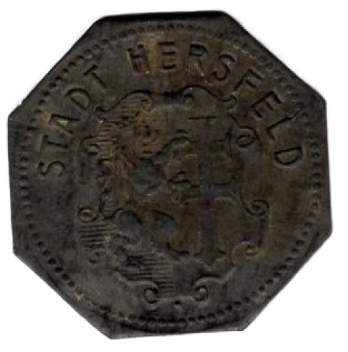 Hersfeld town small change replacement stamp 50 pfennig emergency coin