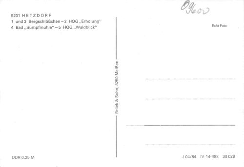 09633 Hetzdorf Mehrbildkarte * 1984