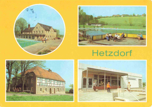 Hetzdorf Sachsen Mehrbildkarte o 1987