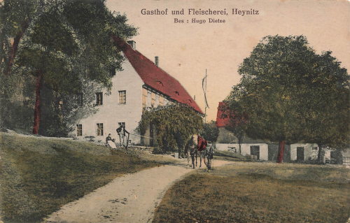 01683 Heynitz Nossen Gasthof und Fleischerei Hugo Dietze * um 1920