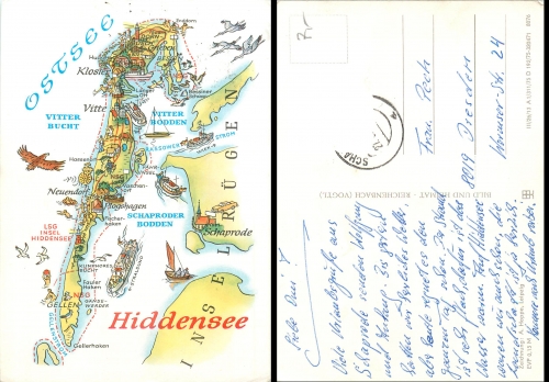 Alfred Hoppe 8076 Hiddensee Künstlerkarte 1975