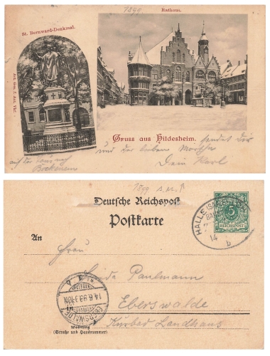 Hildesheim private postal stationery PP9F51 o June 14, 1899