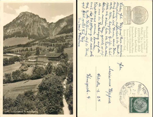 87541 Bad Hindelang Luitpoldbad mit Hirschberg o 23.3.1942