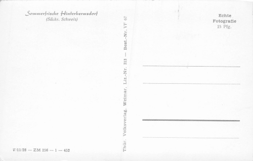 01855 Hinterhermsdorf Sächsische Schweiz * um 1950