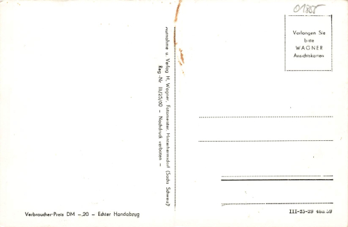 01855 Hinterhermsdorf Sächsische Schweiz * 1959