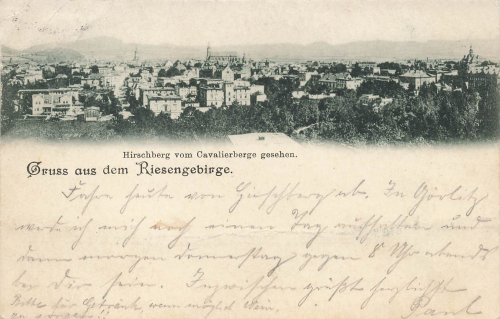 Hirschberg from Cavallierberg, Giant Mountains, Silesia, Jelenia Gora, 1901