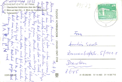 Hohenfichte Erzgebirge Mehrbildkarte o 1987