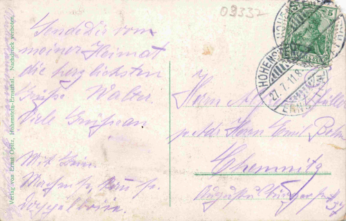 Hohenstein-Ernstthal  Bethlehemstift Gasthaus Heiterer Blick o 1911
