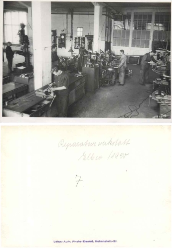 Hohenstein-Ernstthal weaving workshop, large photo 17.5 x 12.5 cm around 1950