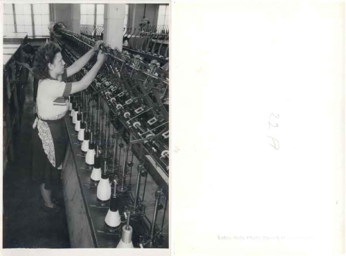 Hohenstein-Ernstthal weaving knitting machine equipment large photo 17.5 x 12.5 cm around 1950