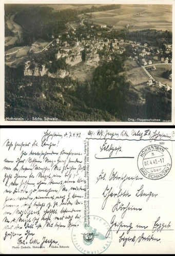 Hohnstein prisoner of war camp Stalag IV A Feldpost WWII or April 7th, 1943