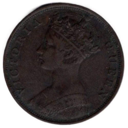 Hong Kong China  1 Cent 1877 Grossbritannien Queen Victoria