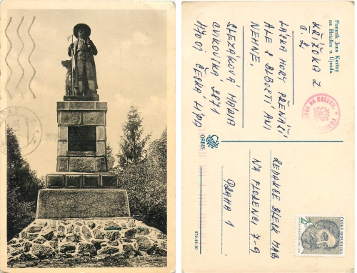Hradku u Ujezda Pomnik jana Koziny o 17.1.1954