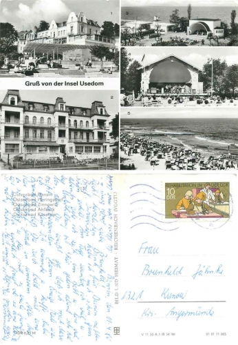 Insel Usedom Bansin Heringsdorf Zinnowitz Ahlbeck Koserow AK 1980