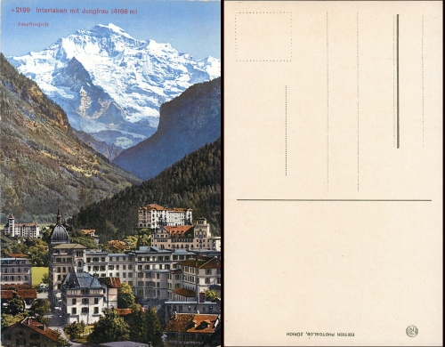 Interlaken mit Jungfrau  * ca. 1920