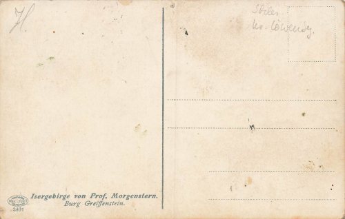 Isergebirge Burg Greiffenstein Künstlerkarte Morgenstern Schlesien * um 1910
