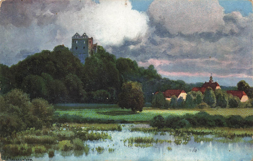 Isergebirge Burg Greiffenstein Künstlerkarte Morgenstern Schlesien * um 1910