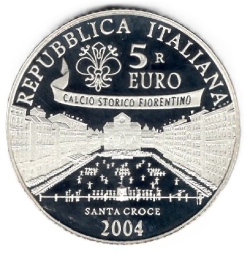 Italien 5 Euro 2004 FIFA - XVIII. Fußball-Weltmeisterschaft in Deutschland 2006 Silbermünze Polierte Platte 