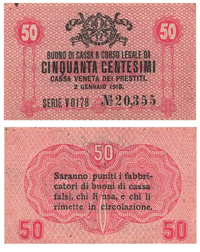 Italien 50 Cinquanta centesimi 1918 Banknote