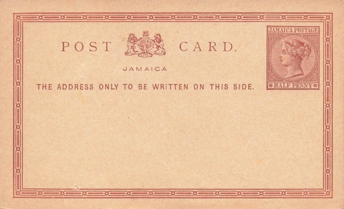 Jamaica Postage Half Penny Ganzsache 1897 *