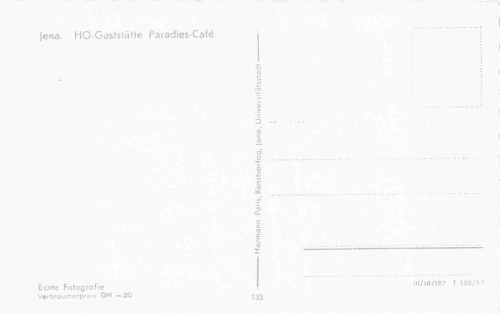 Jena HO-Gaststätte Paradies-Cafe *1957