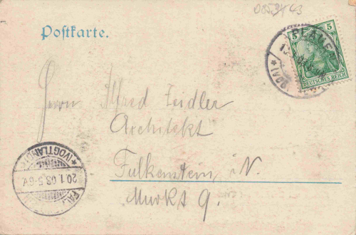 Jocketa Vogtland Ausblick auf Trieb o 1903