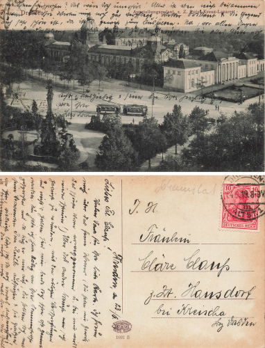 Johannstadt Dresden Exhibition Palace at the time of Roes Kreuz Lazarett o 1919
