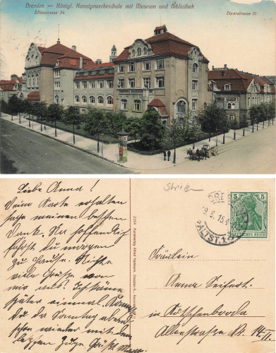 Johannstadt Dresden Eliasstrasse 34 and Duererstrasse 21 School of Applied Arts o 1915