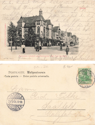 Johannstadt Dresden Fuerstenplatz Hotel Arthushof Karl Eberhardt o 1904