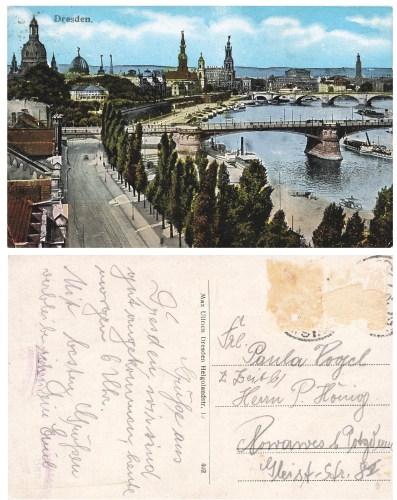 Johannstadt Dresden Terrassenufer Carola Bridge o ca. 1925