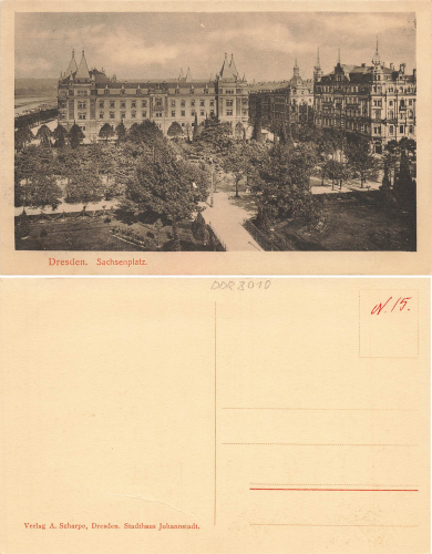 Johannstadt Dresden Sachsenplatz mit Jagerkasserne * um 1920