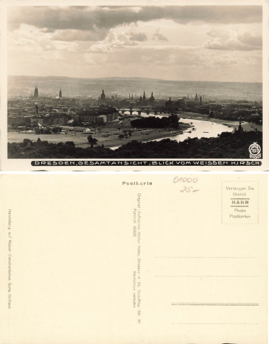 Johannstadt Dresden vom Weissen Hirsch * um 1930 Hahn-Foto7877