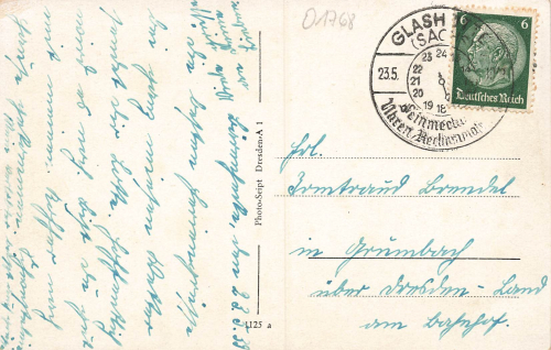01768 Johnsbach Osterzgebirge Glashütte o 1939