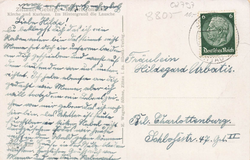 02796 Jonsdorf Zittauer Gebirge an der Kirche o 1938