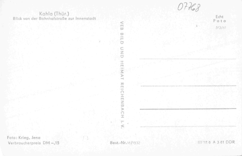 Kahla Thüringen Bahnhofstrasse * 1961