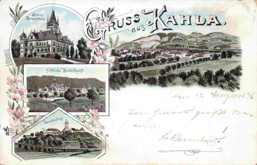 Kahla Thüringen Gruss aus ... Litho o 1896