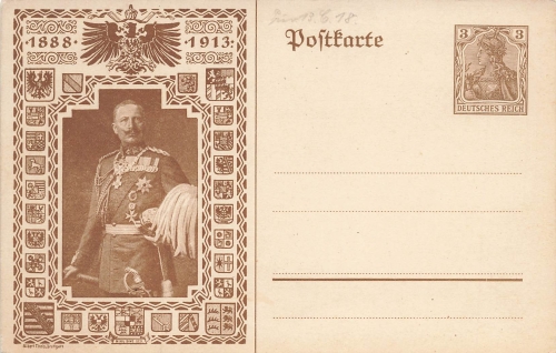 Kaiser Wilhelm II 25 Jähriges Regierungsjubiläum Privatganzsache PP23C39 1913