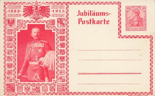 Kaiser Wilhelm II 25 Jähriges Regierungsjubiläum Privatganzsache PP32C35 1913 *