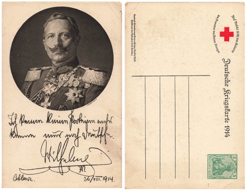 Kaiser Wilhelm II for the benefit of the Red Cross private postal stationery 1914 *