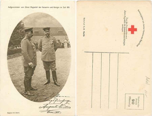 Kaiser Wilhelm and Field Marshal Hindenburg Red Cross Card 1915