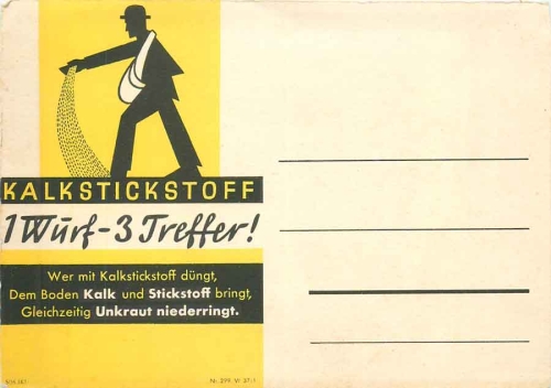 Kalkstickstoff Düngemittel Landwirtschaftswerbung * ca. 1940